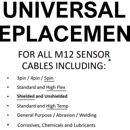 #WCC-0100-T5MF9-A ALPHAGRADE Universal Weld Immune Cable 1.0m Length - 5 Pin M Straight/F 90 - Shielded